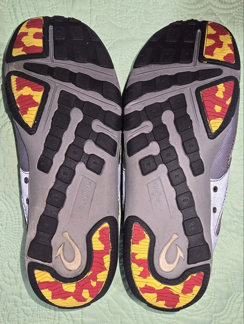 OluKai Gray and Red Men's Water Shoes